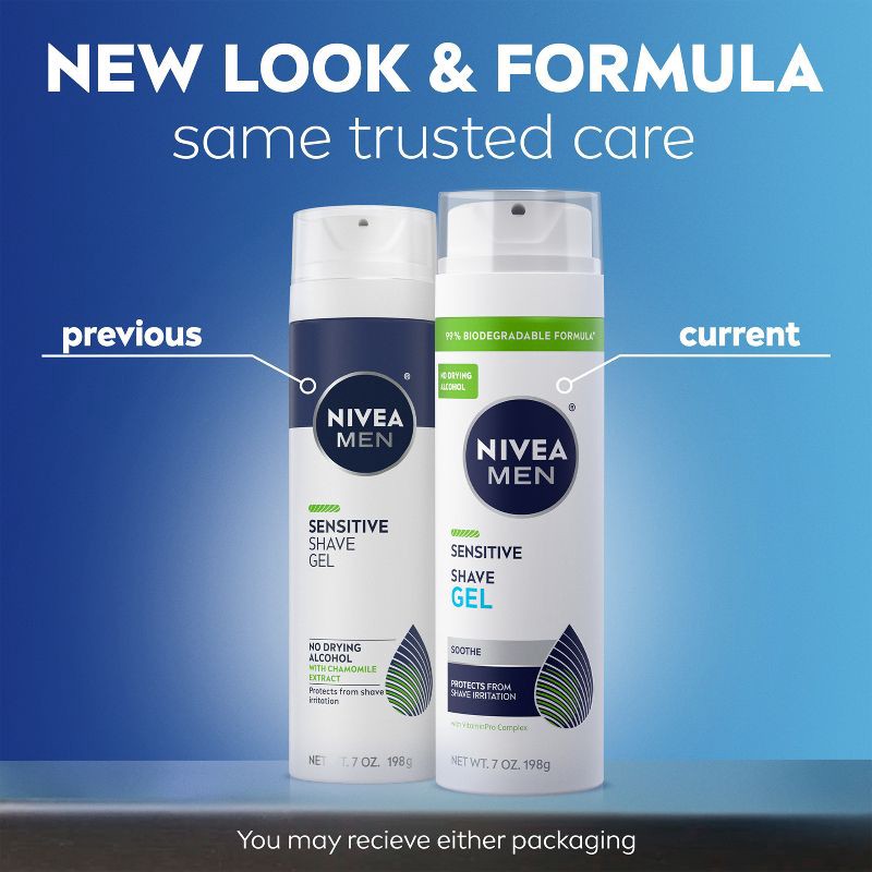 slide 3 of 19, NIVEA Men Sensitive Skin Shaving Gel with Vitamin E - 7oz, 7 oz