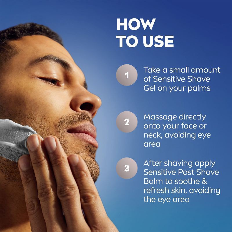 slide 9 of 19, NIVEA Men Sensitive Skin Shaving Gel with Vitamin E - 7oz, 7 oz