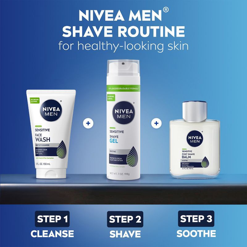 slide 10 of 19, NIVEA Men Sensitive Skin Shaving Gel with Vitamin E - 7oz, 7 oz