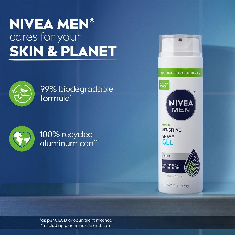 slide 11 of 19, NIVEA Men Sensitive Skin Shaving Gel with Vitamin E - 7oz, 7 oz