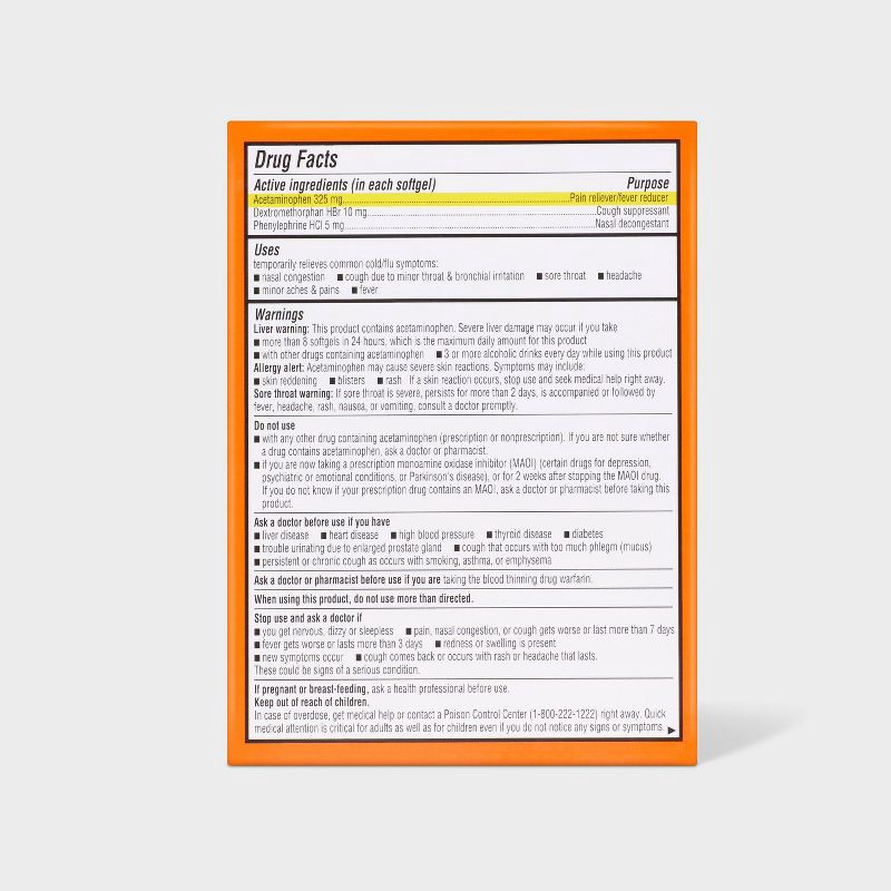 slide 3 of 6, Daytime Cold & Flu Relief Softgels - 24ct - up&up™, 24 ct