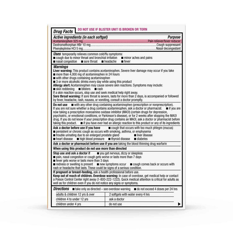 slide 6 of 6, Daytime Cold & Flu Relief Softgels - 24ct - up&up™, 24 ct