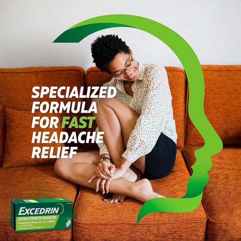 slide 4 of 9, Excedrin Extra Strength Pain Reliever Caplets - Acetaminophen/Aspirin (NSAID) - 100ct, 100 ct