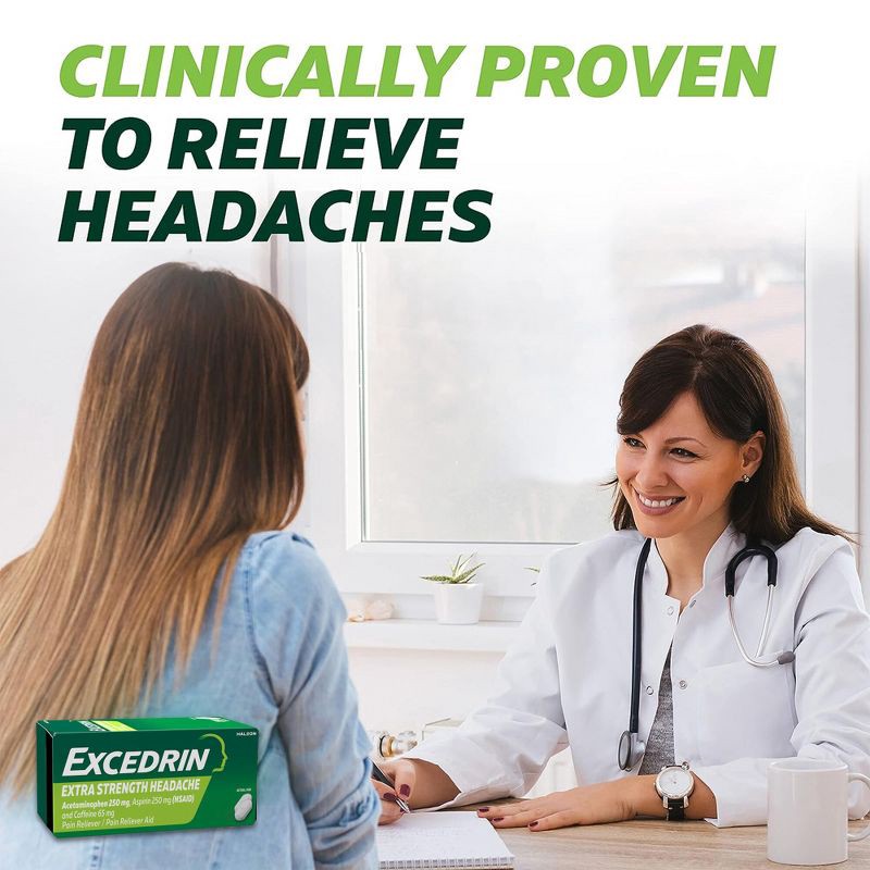 slide 7 of 9, Excedrin Extra Strength Pain Reliever Caplets - Acetaminophen/Aspirin (NSAID) - 100ct, 100 ct