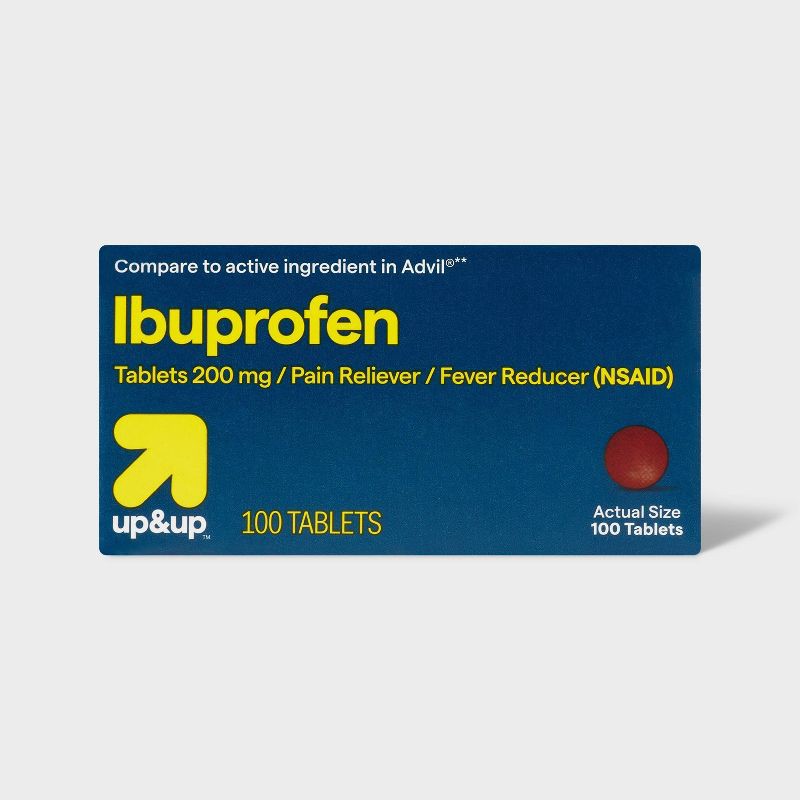 slide 1 of 4, Ibuprofen (NSAID) Pain Reliever & Fever Reducer Tablets - 100ct - up&up™, 100 ct