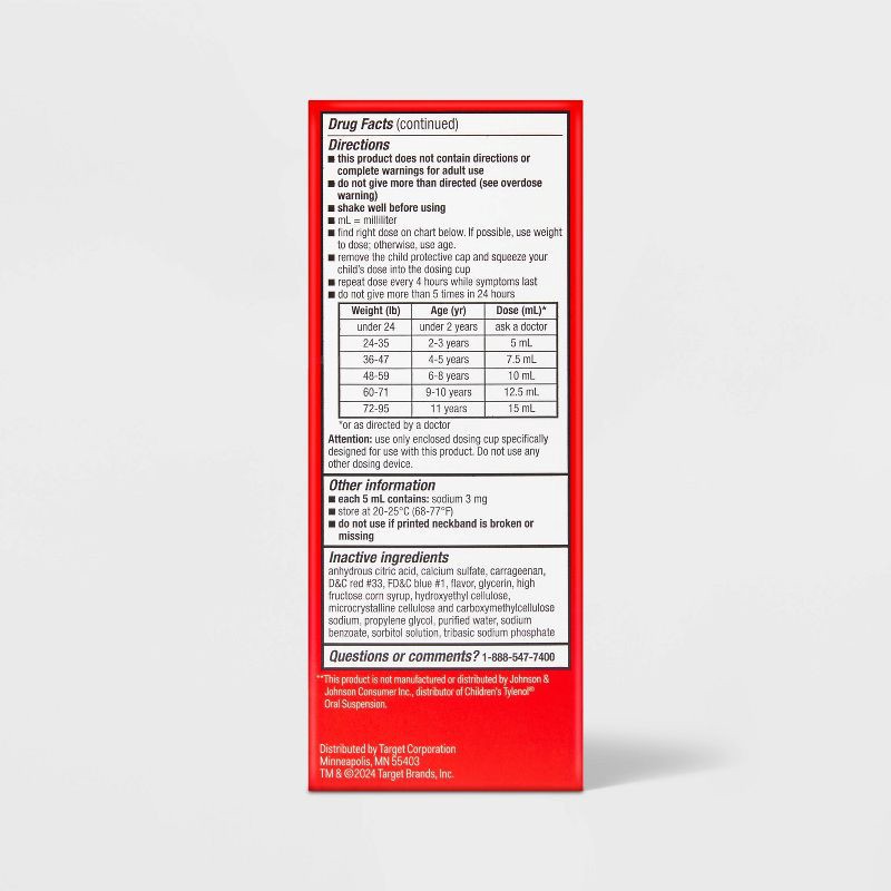 slide 4 of 6, Children's Acetaminophen Pain Reliever & Fever Reducer Liquid - Grape - 4oz - up&up™, 4 oz
