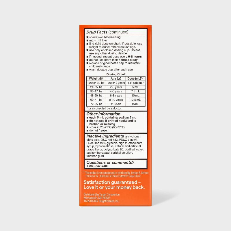 slide 5 of 6, Children's Ibuprofen (NSAID) Oral Suspension Pain Reliever & Fever Reducer Liquid - Grape - 4 fl oz - up&up™, 4 fl oz