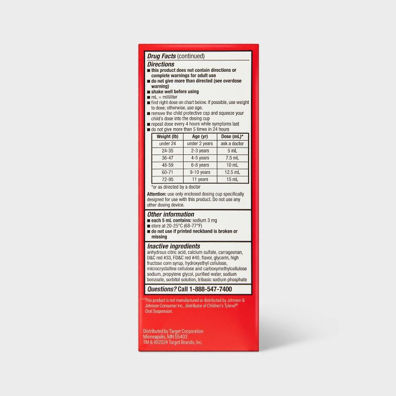 slide 4 of 6, Children's Acetaminophen Pain Reliever & Fever Reducer Liquid - Bubblegum - 4 fl oz. - up&up™, 4 fl oz