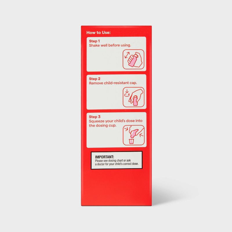 slide 5 of 6, Children's Acetaminophen Pain Reliever & Fever Reducer Liquid - Bubblegum - 4 fl oz. - up&up™, 4 fl oz