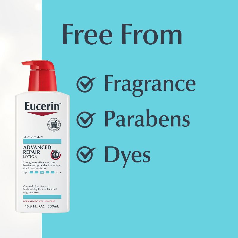 slide 6 of 16, Eucerin Advanced Repair Unscented Body Lotion for Dry Skin - 16.9 fl oz, 16.9 fl oz