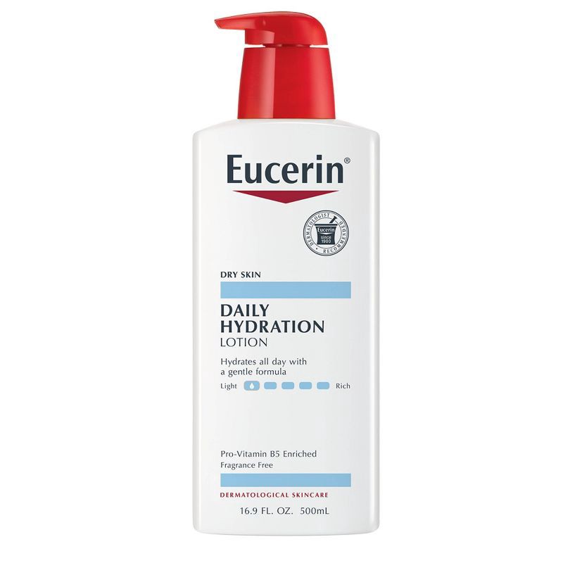 slide 1 of 16, Eucerin Daily Hydration Unscented Body Lotion for Sensitive Dry Skin - 16.9 fl oz, 16.9 fl oz