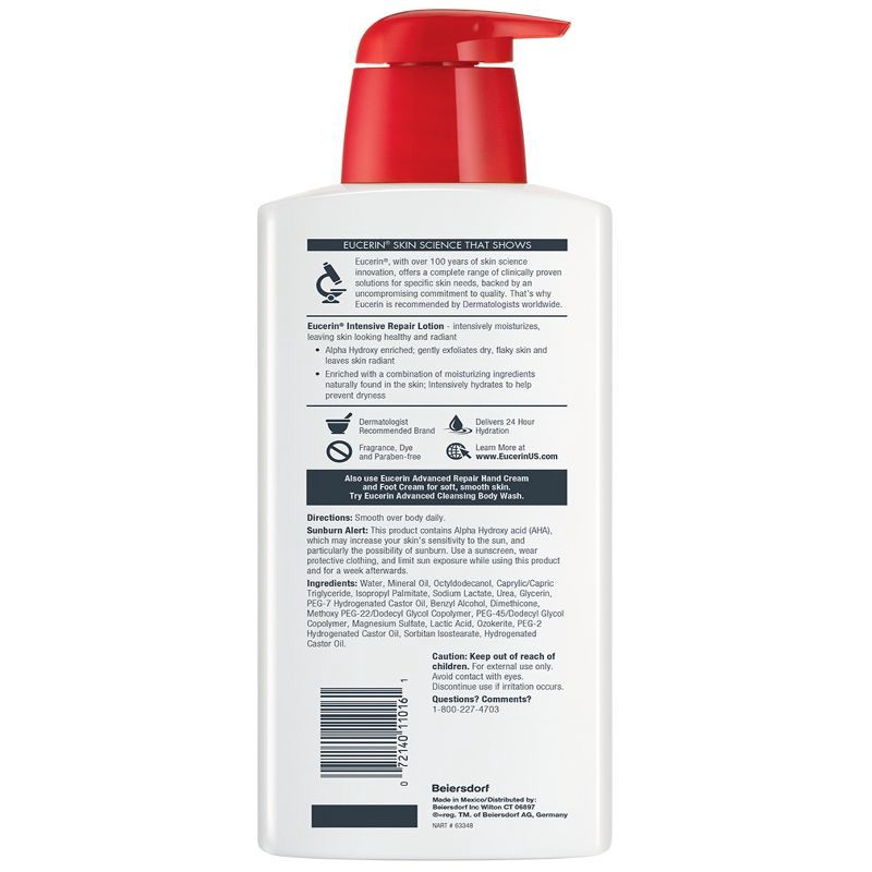 slide 14 of 18, Eucerin Intensive Repair Body Lotion for Very Dry Skin Unscented - 16.9 fl oz, 16.9 fl oz