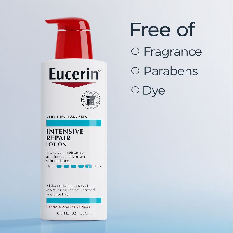 slide 9 of 18, Eucerin Intensive Repair Body Lotion for Very Dry Skin Unscented - 16.9 fl oz, 16.9 fl oz