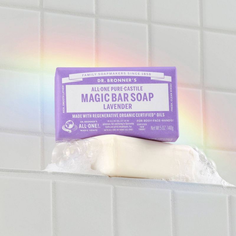 slide 3 of 8, Dr. Bronner's All-One Pure-Castile Magic Bar Soap - Lavender - 5oz, 5 oz