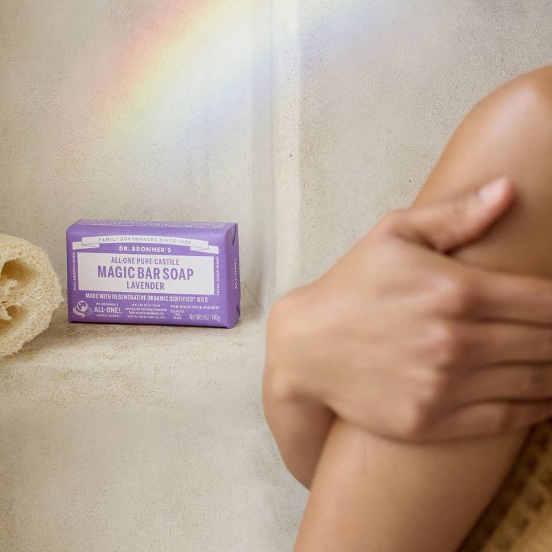 slide 4 of 8, Dr. Bronner's All-One Pure-Castile Magic Bar Soap - Lavender - 5oz, 5 oz