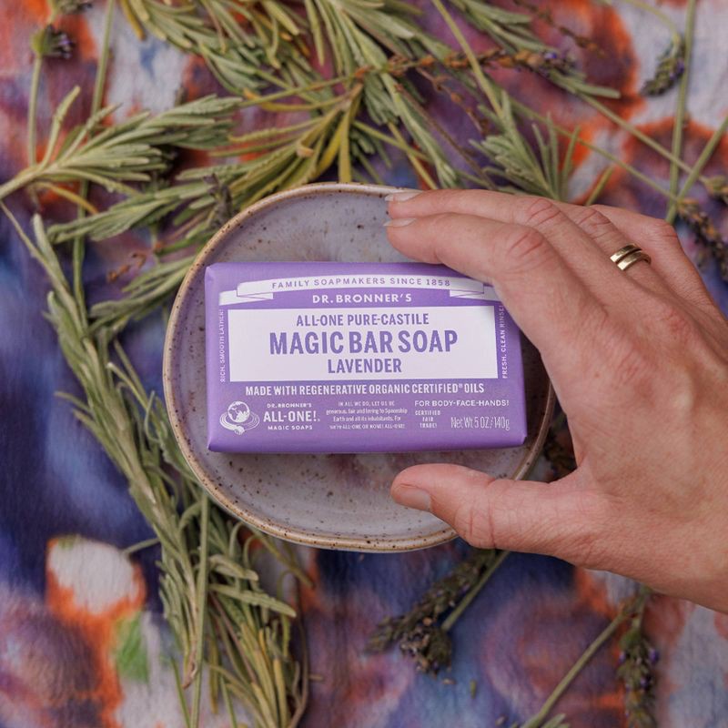 slide 6 of 8, Dr. Bronner's All-One Pure-Castile Magic Bar Soap - Lavender - 5oz, 5 oz
