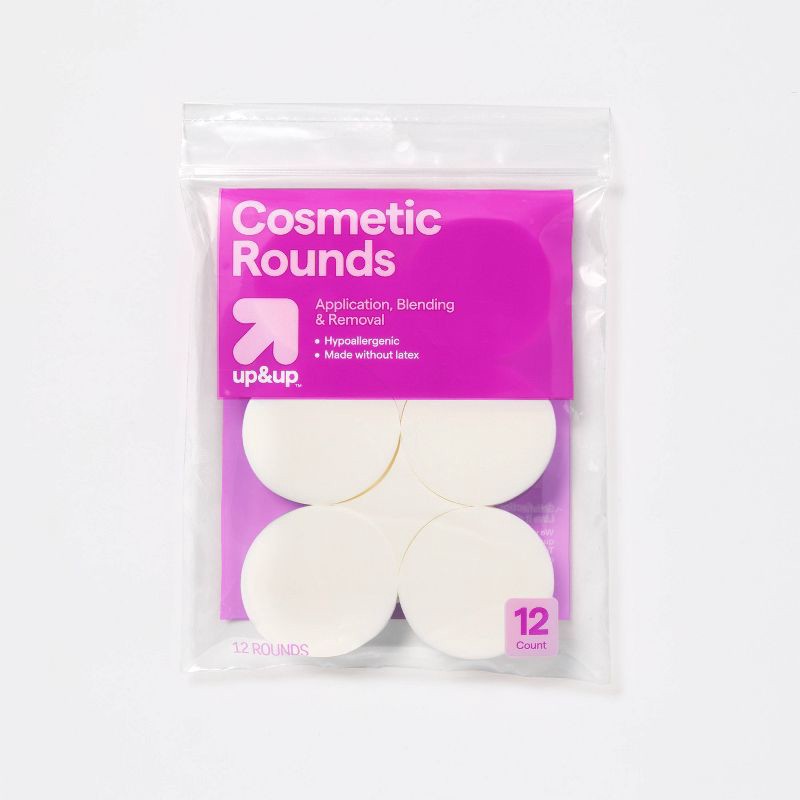 slide 1 of 3, Latex Free Cosmetic Rounds - 12ct - White - up&up™, 12 ct
