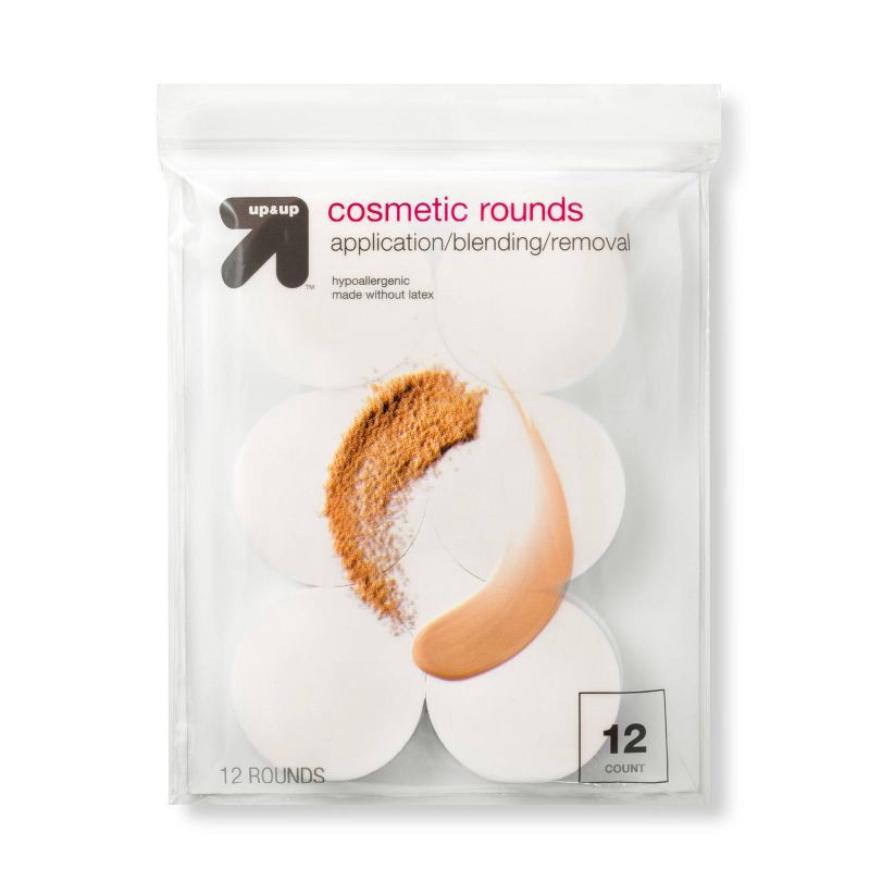 slide 1 of 3, Latex Free Cosmetic Rounds - 12ct - White - up&up™, 12 ct