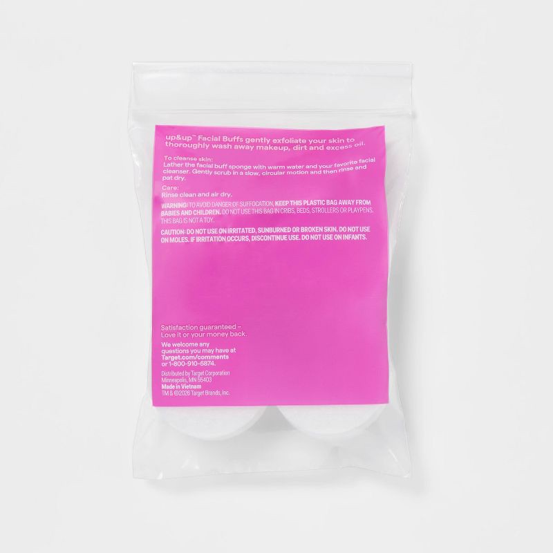slide 3 of 3, Facial Buff Sponges - 12ct - White - up&up™, 12 ct