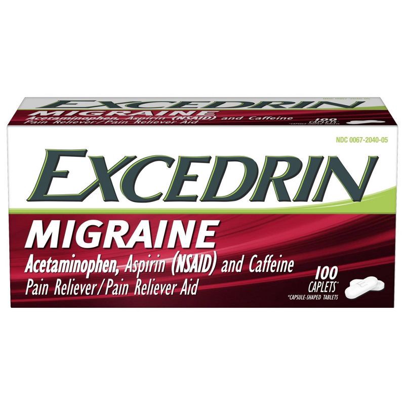 slide 6 of 13, Excedrin Migraine Pain Reliever Caplets - Acetaminophen/Aspirin (NSAID) - 100ct, 100 ct