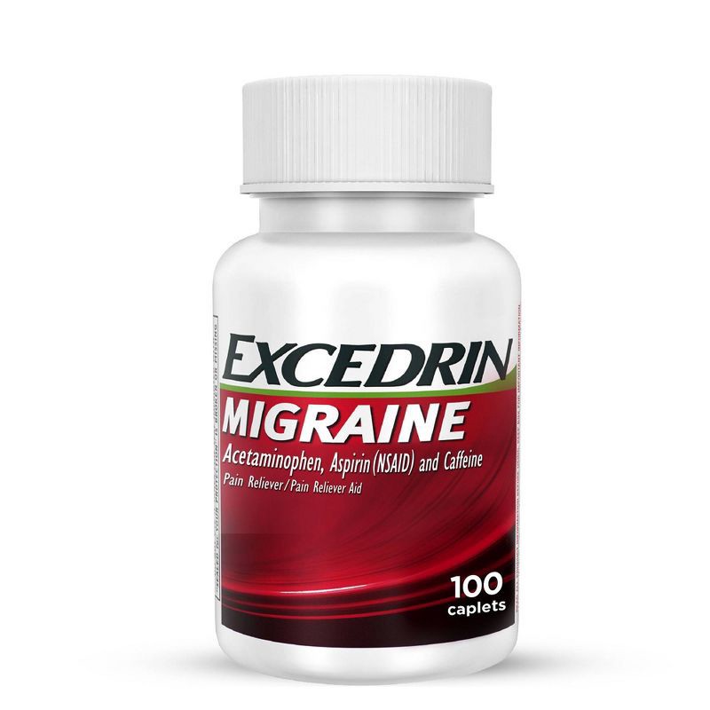 slide 1 of 13, Excedrin Migraine Pain Reliever Caplets - Acetaminophen/Aspirin (NSAID) - 100ct, 100 ct