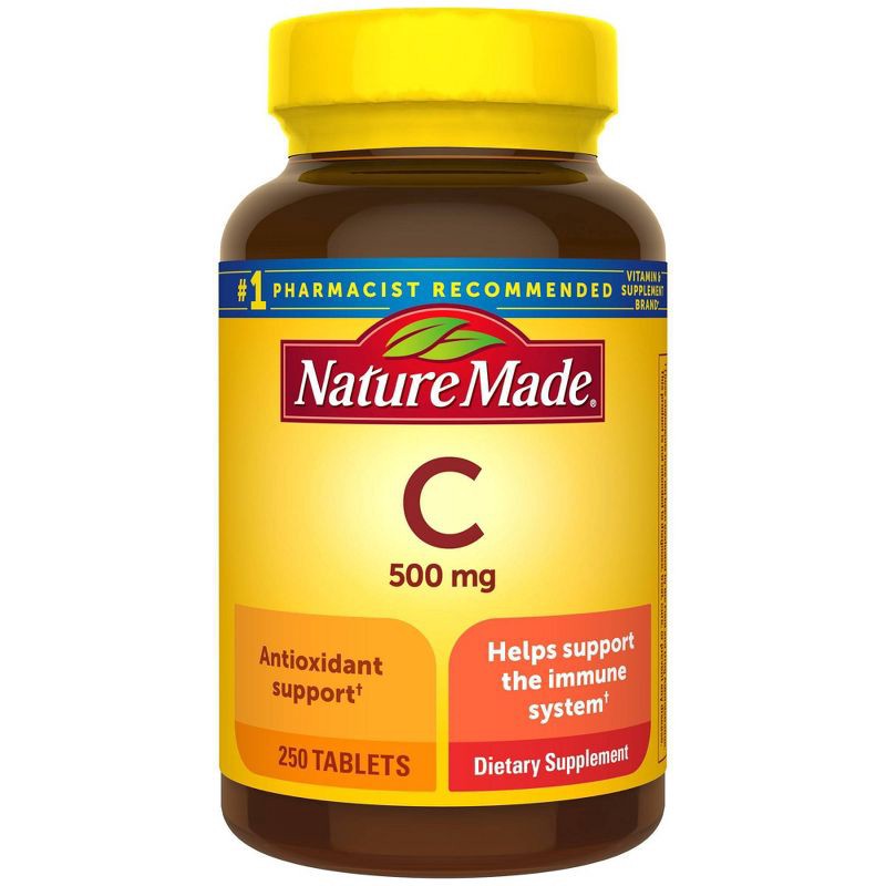 slide 2 of 8, Nature Made Vitamin C 500mg Immune Support Supplement Caplets - 250ct, 250 ct; 500 mg