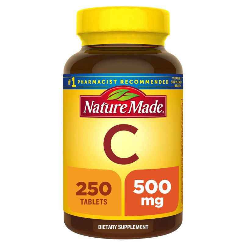 slide 1 of 8, Nature Made Vitamin C 500mg Immune Support Supplement Caplets - 250ct, 250 ct; 500 mg