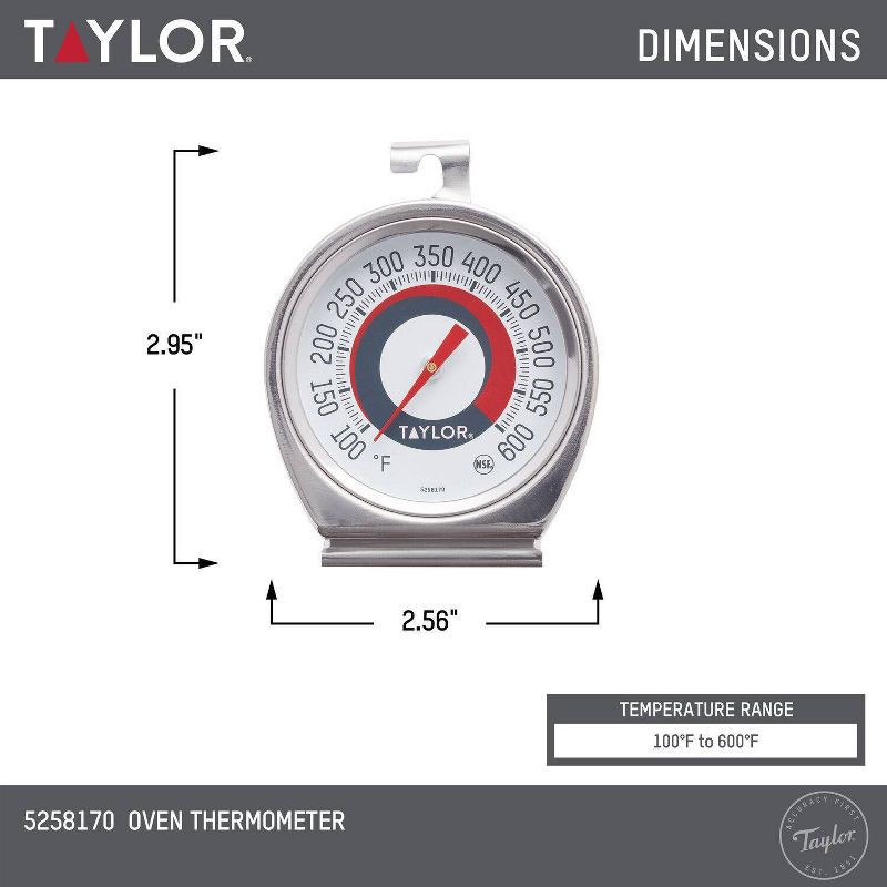 slide 4 of 5, Taylor Ambient Oven Grill Temperature Thermometer, 1 ct