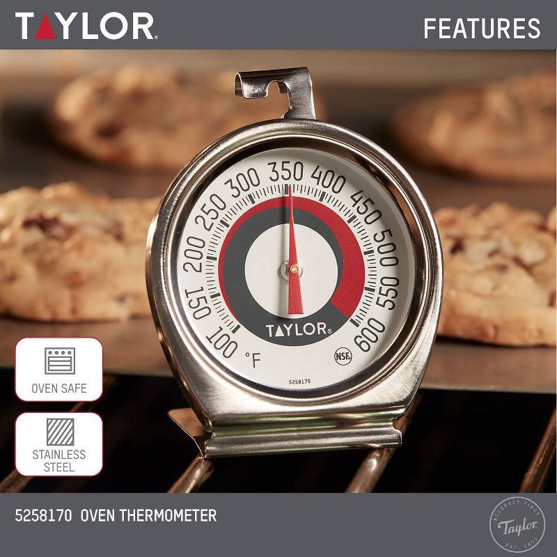 slide 5 of 5, Taylor Ambient Oven Grill Temperature Thermometer, 1 ct
