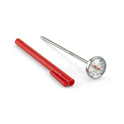 Taylor 1" Instant-Read Analog Dial Kitchen Meat Cooking Thermometer: Stainless Steel, 0-220°F, Storage Sleeve