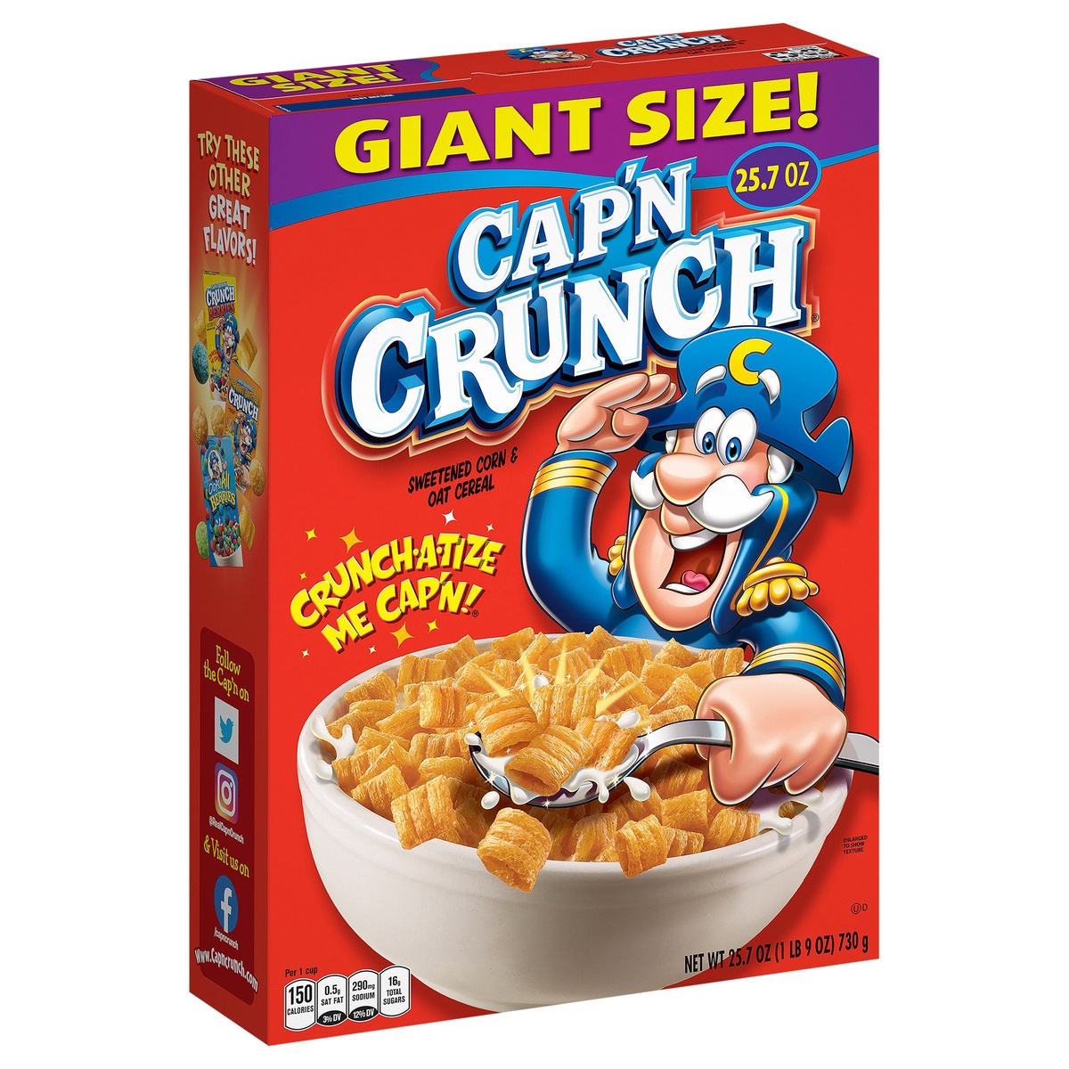 slide 2 of 6, Cap'n Crunch Sweetened Corn & Oat Cereal 25.7 Oz, 25.7 oz