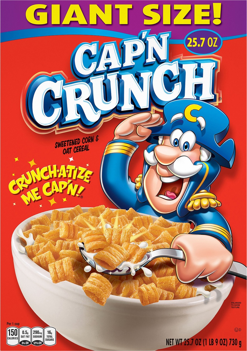 slide 4 of 6, Cap'n Crunch Sweetened Corn & Oat Cereal 25.7 Oz, 25.7 oz