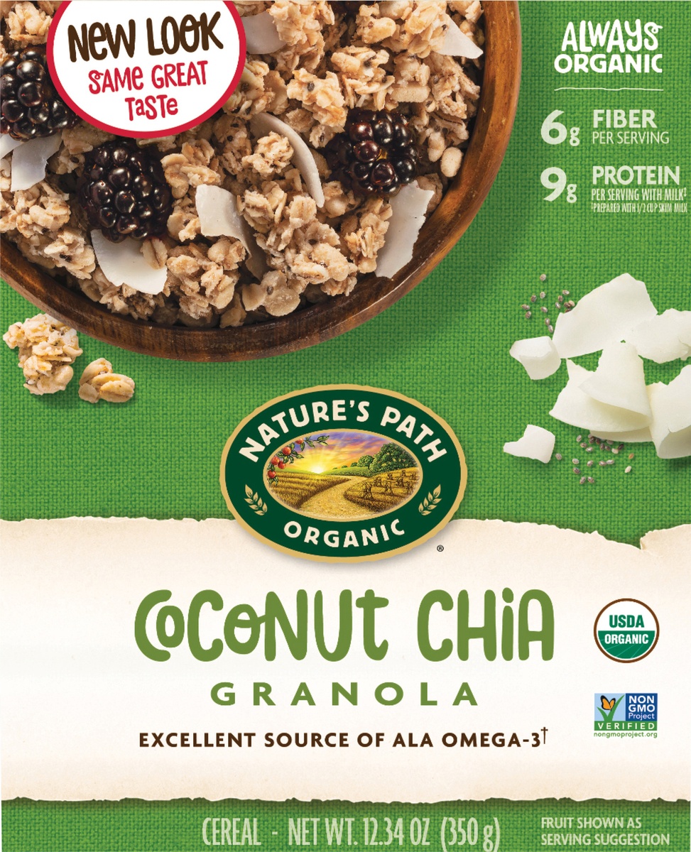 slide 3 of 3, Nature's Path Organic Coconut Chia Granola 12oz Box, 12.34 oz