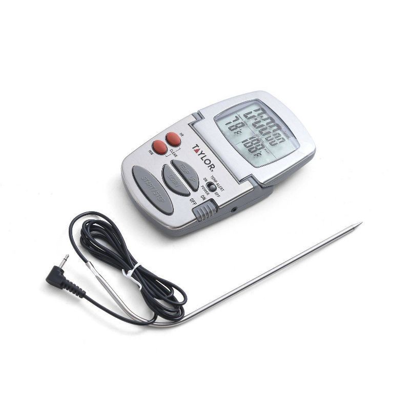 slide 2 of 8, Taylor Programmable Stainless Steel Wire Probe Kitchen Meat Cooking Thermometer, 1 ct