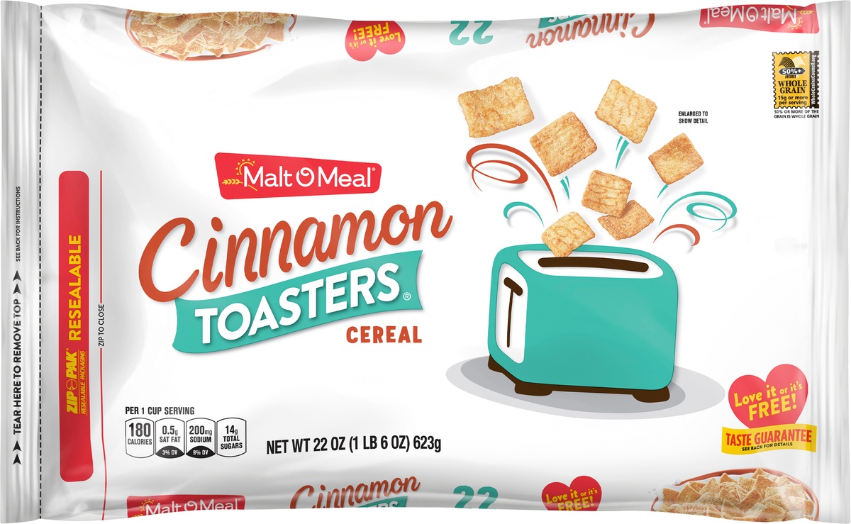 slide 3 of 7, Malt-O-Meal Cinnamon Toasters Cereal 22 Oz. Zip-Pak, 22 oz