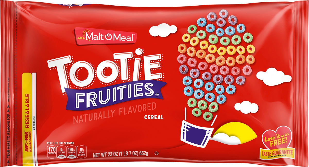 slide 6 of 7, Malt-O-Meal Tootie Fruities Cereal, Fruity Breakfast Cereal, 23 OZ Bag, 23 oz