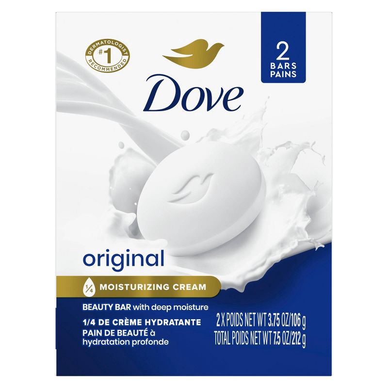 slide 2 of 9, Dove Beauty White Moisturizing Beauty Bar Soap - 2pk - 3.75oz each, 2 ct, 3.75 oz