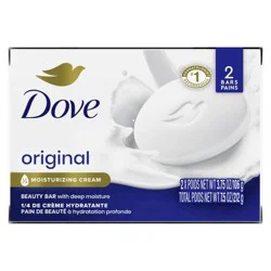 Dove Beauty White Moisturizing Beauty Bar Soap - 2pk - 3.75oz each
