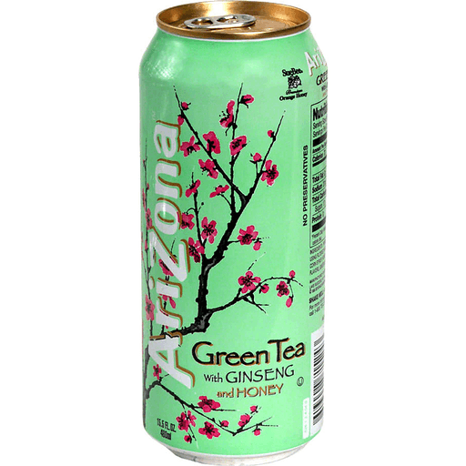 slide 1 of 1, AriZona Green Tea with Ginseng and Honey, 15.5 oz