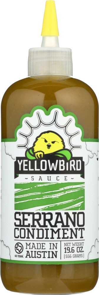 slide 1 of 1, Yellowbird Sauce Serrano Cooking Sauce, 19.6 oz
