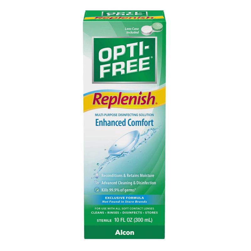 slide 2 of 4, Opti-Free Replenish Multi-Purpose Disinfecting Contact Lens Solution - 10 fl oz, 10 fl oz