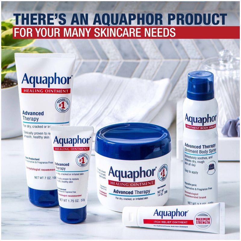 slide 11 of 17, Aquaphor Healing Ointment Skin Protectant Advanced Therapy Moisturizer for Dry and Cracked Skin Unscented - 14oz, 14 oz