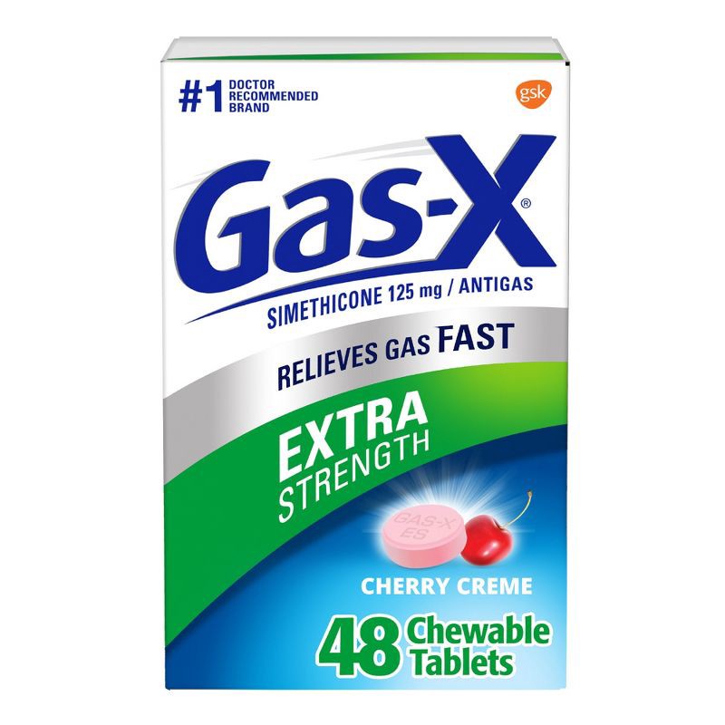 slide 1 of 9, Gas-X Extra Strength Antigas Chewable Cherry Crème Tablets - 48ct, 48 ct