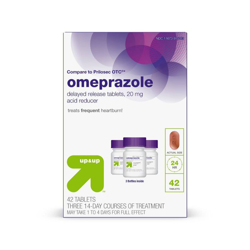 slide 1 of 5, Omeprazole 20mg Acid Reducer Delayed Release Tablets 42ct - up&up™, 42 ct; 20 mg