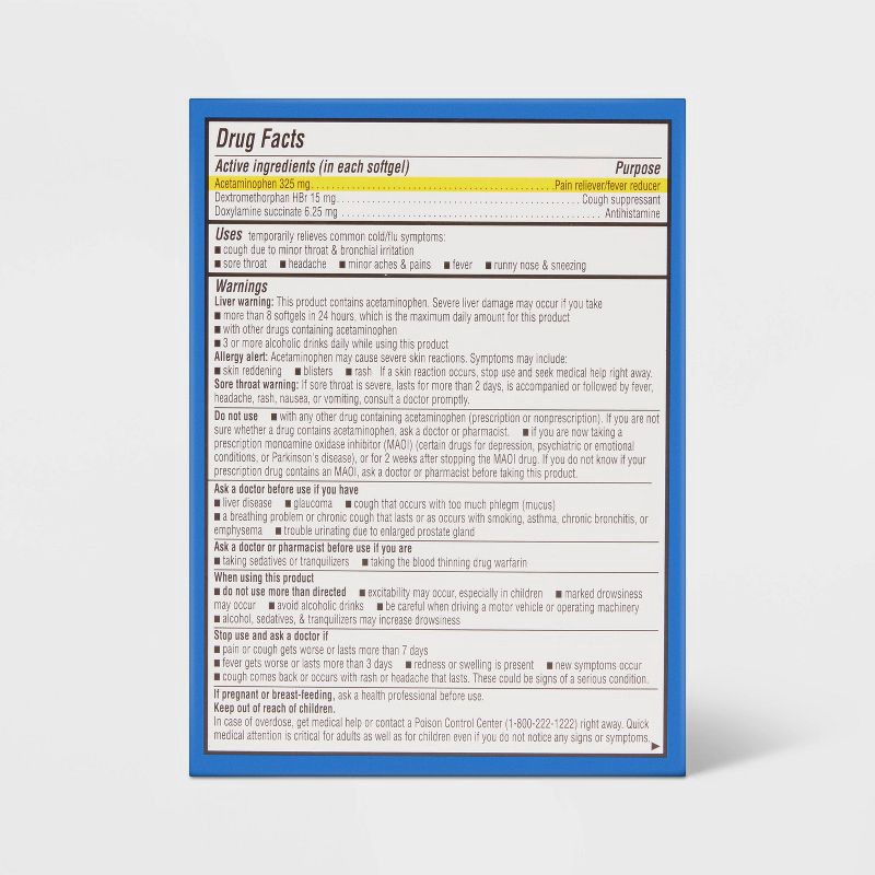 slide 3 of 5, Nighttime Cold & Flu Relief Softgels - 24ct - up&up™, 24 ct
