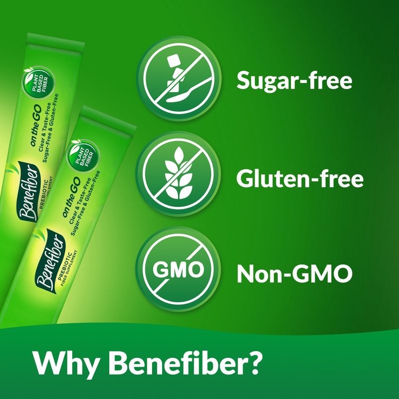 slide 7 of 13, Benefiber Prebiotic Sugar-Free On the Go Fiber Supplement Powder - 28ct, 28 ct