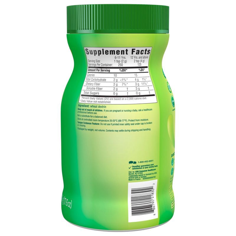 slide 8 of 8, Benefiber Prebiotic Sugar Free Fiber Supplement Powder - 600g, 600 gram