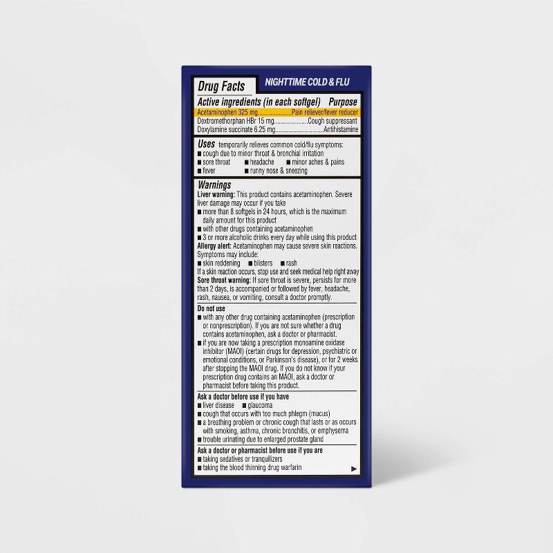 slide 6 of 6, Day/Night Multi -Symptom Cold & Flu Relief Combo Pack Softgels 48ct - up&up™, 48 ct