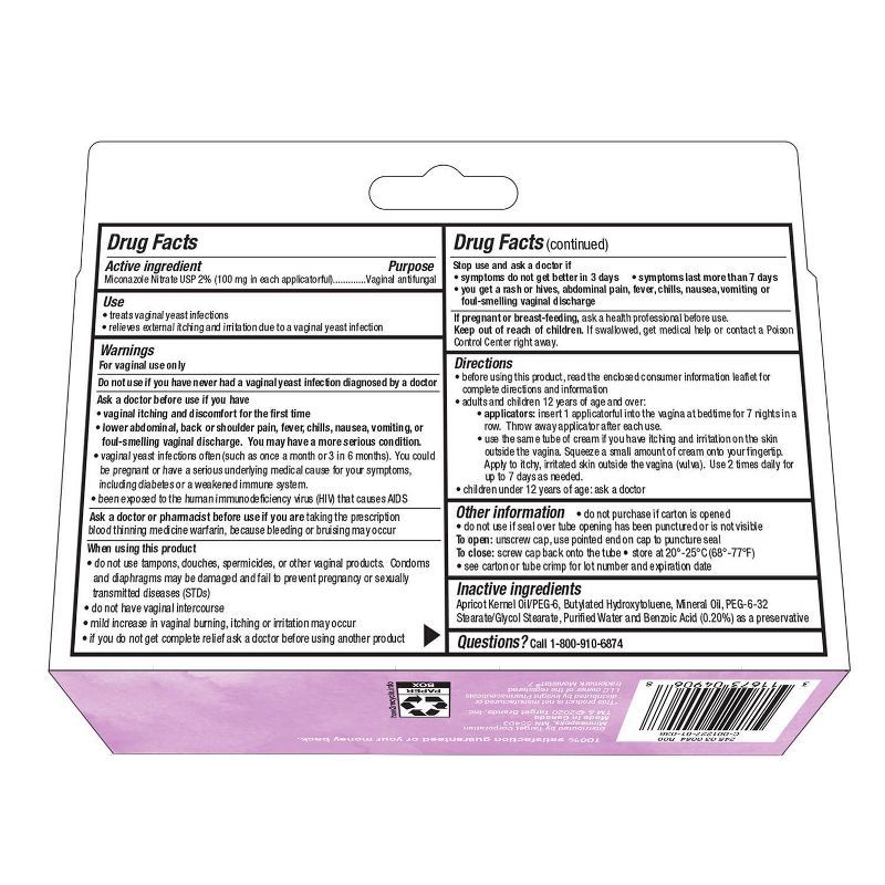 slide 7 of 7, Miconazole Vaginal Antifungal Cream 7 day Treatment - 1.5oz - up&up™, 1.5 oz