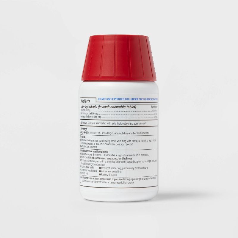 slide 3 of 4, Famotidine 10mg Dual-Action Acid Controller Chew Tablets - Berry Flavor - 50ct - up&up™, 50 ct; 10 mg